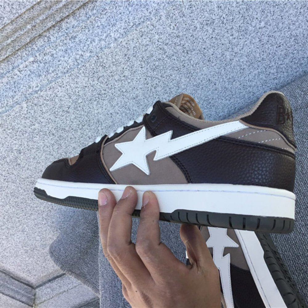 A Bathing Ape Bape SK8 Sta Brown Ivory Sneakers - Picture 6 of 10